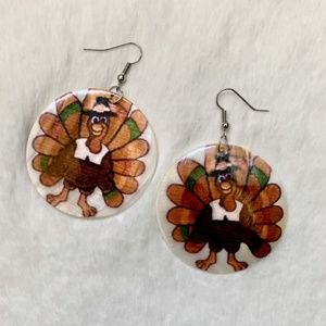 NEW Thanksgiving Genuine Shell Turkey Earrings